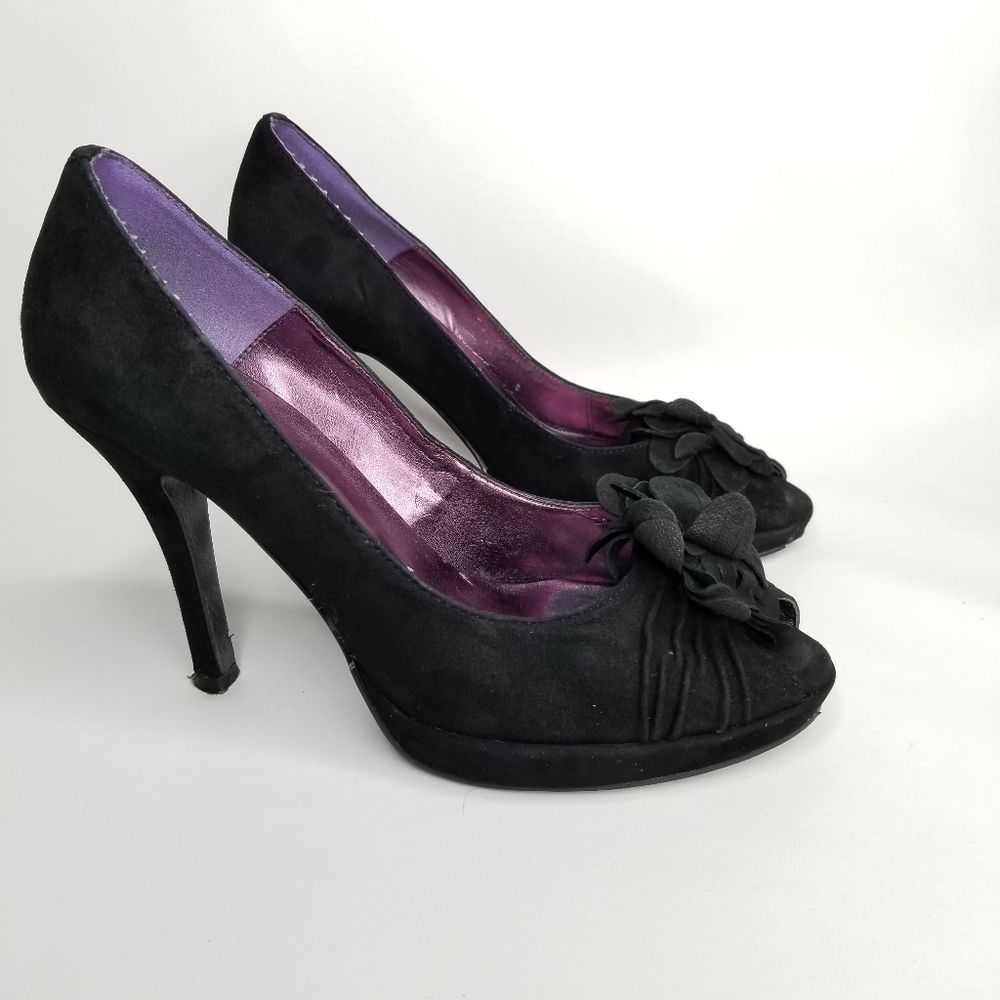 Jeffrey Campbell Black Heels with Purple Interior